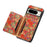 For Google Pixel 8 Pro Case Floral Pattern Card Slot Kickstand PU+TPU+PC Phone Shell - Summer / Red - 4