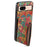 For Google Pixel 8a Case Leather Card Holder Phone Cover Floral Flower Pattern - Spring / Green - 2