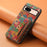 For Google Pixel 8a Case Leather Card Holder Phone Cover Floral Flower Pattern - Spring / Green - 6