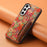 For Samsung Galaxy S23+ Case Floral Pattern Card Slot Kickstand Hybrid Phone Shell - Summer / Red - 6