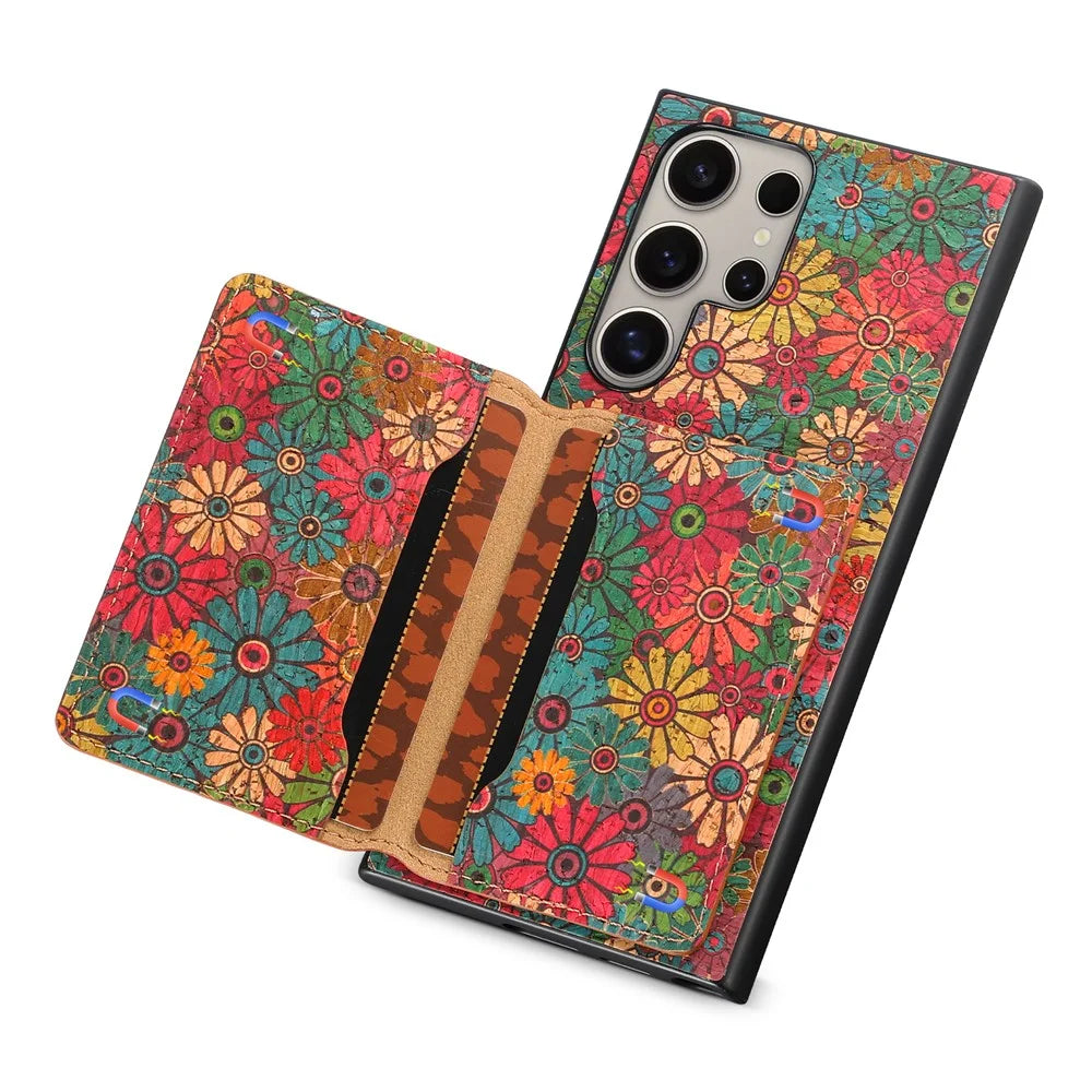 For Samsung Galaxy S23 Ultra Case Anti-Scratch Card Slot Kickstand Hybrid Phone Case - Spring / Green - 4