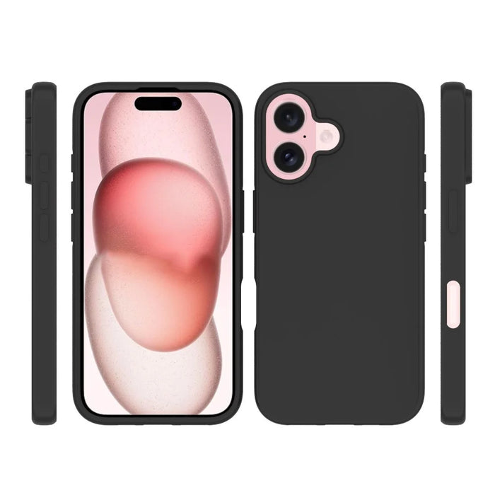 10Pcs  /  Pack for iPhone 16 Plus   Phone Case Shockproof Matte TPU Phone Back Cover - Black - 7
