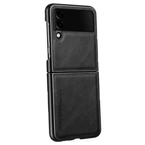 X-LEVEL Bojue-3 Series For Samsung Galaxy Z Flip3 5G Case PU Leather+TPU+PC Anti-Drop Phone Cover - Black - 1