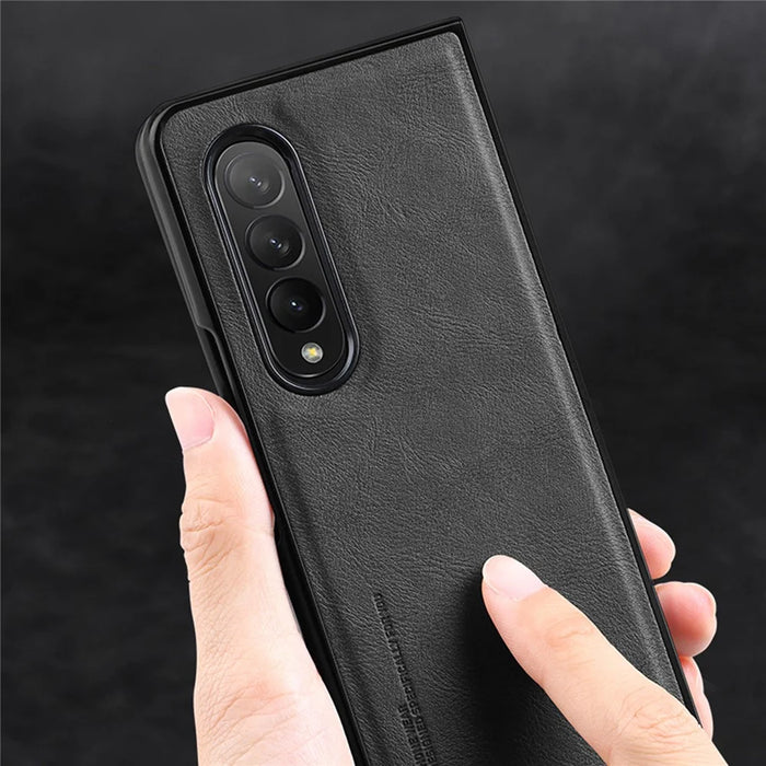 X-LEVEL Bojue-3 Series For Samsung Galaxy Z Fold3 5G Case Anti-Scratch Leather+TPU+PC Phone Cover - Black - 3