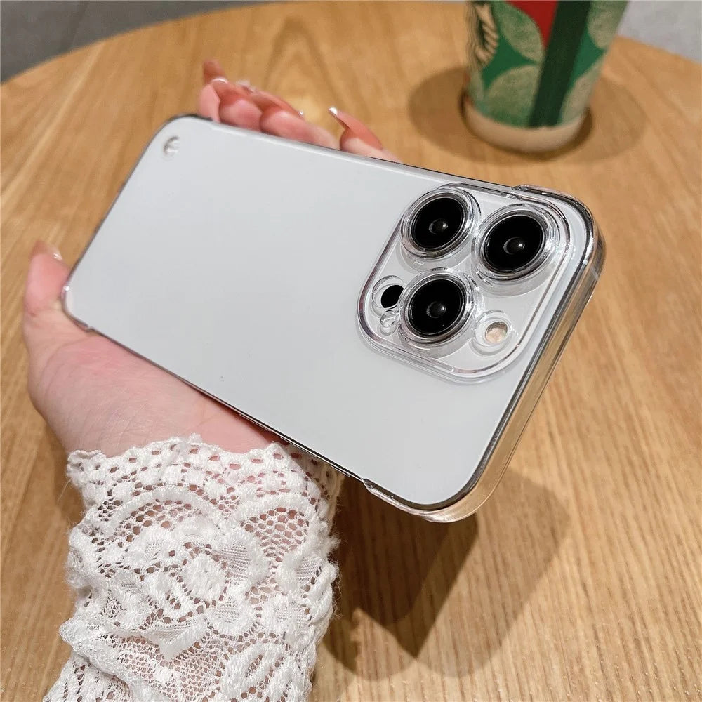 For iPhone 15 Pro Case Hard PC Frameless Anti-Scratch Transparent Phone Cover - 4