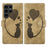 For Samsung Galaxy S23 Ultra Phone Case Cute Cat Imprint PU Leather Wallet Cover - Light Brown - 1