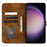 For Samsung Galaxy S23 Case Butterfly Cat Imprinting Leather Folio Phone Cover - Brown - 2