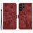 For Samsung Galaxy S24 Ultra Case Butterfly Cat Pattern Leather Book Style Flip Cover - Red - 1