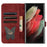 For Samsung Galaxy S24 Ultra Case Butterfly Cat Pattern Leather Book Style Flip Cover - Red - 2