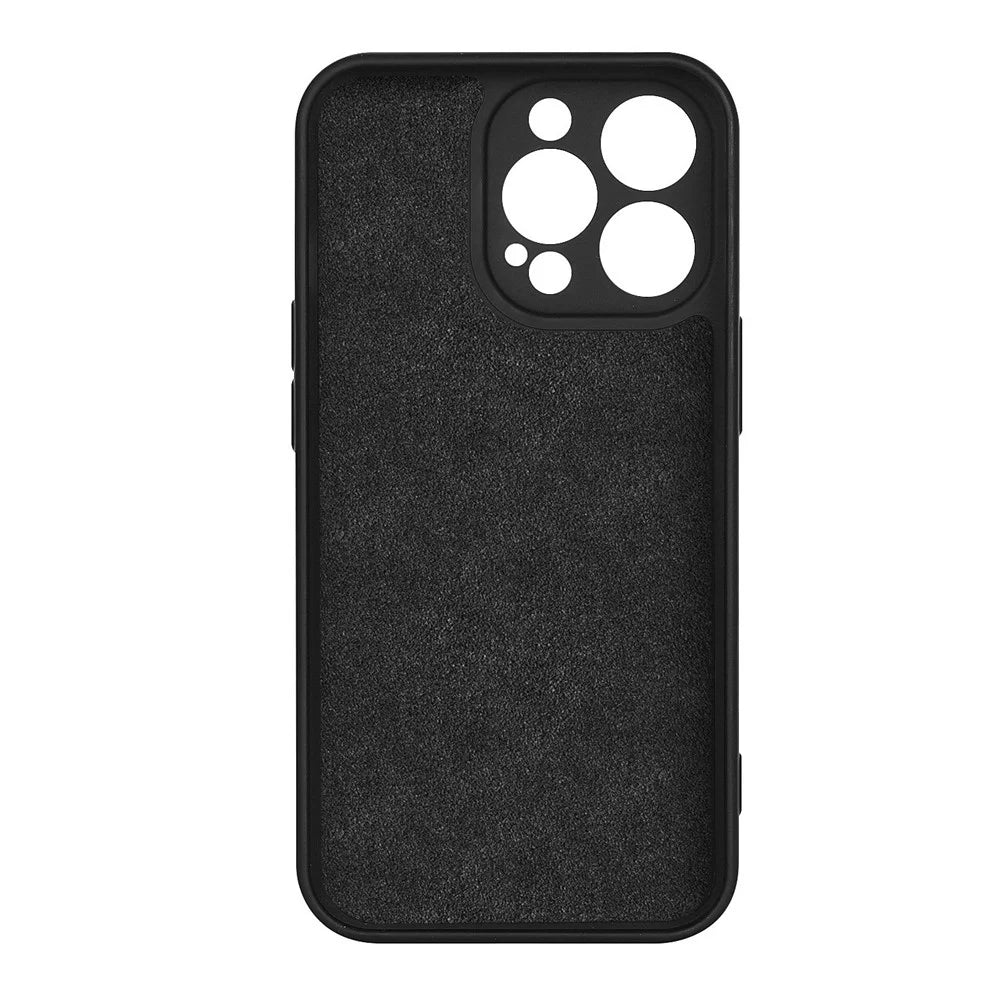 For iPhone 13 Pro 6.1 inch Rubberized TPU 2.2mm Thickness Anti-Drop Protective Shell Fiber Lining Anti-Scratch Cover - Black - 2