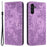 For Samsung Galaxy S25 / S24 Case Wallet PU Leather Phone Cover Elephant Pattern - Purple - 1