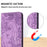 For Samsung Galaxy S25 / S24 Case Wallet PU Leather Phone Cover Elephant Pattern - Purple - 5