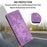 For Samsung Galaxy S25 / S24 Case Wallet PU Leather Phone Cover Elephant Pattern - Purple - 6