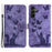 For Samsung Galaxy A34 5G Leather Case Butterfly Cat Pattern Phone Wallet Cover - Purple - 1