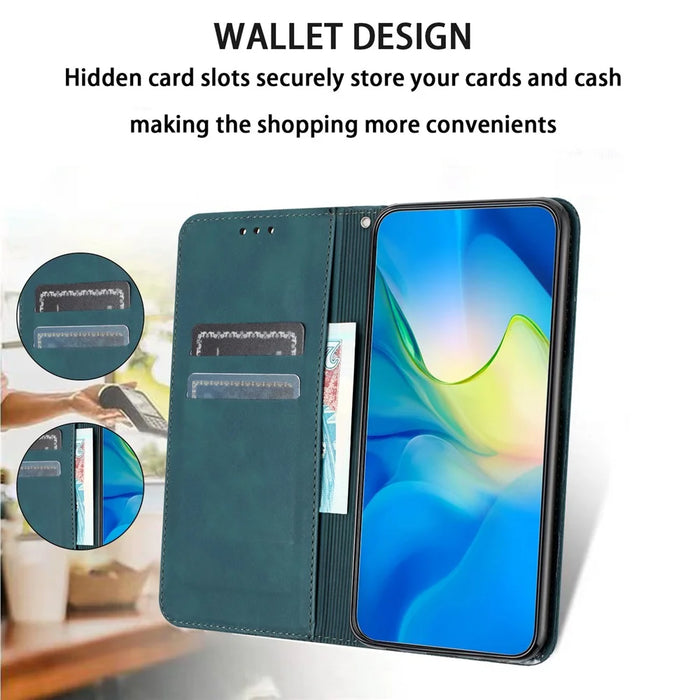For Samsung Galaxy A34 5G Case PU Leather Wallet Protective Phone Cover - Green - 2