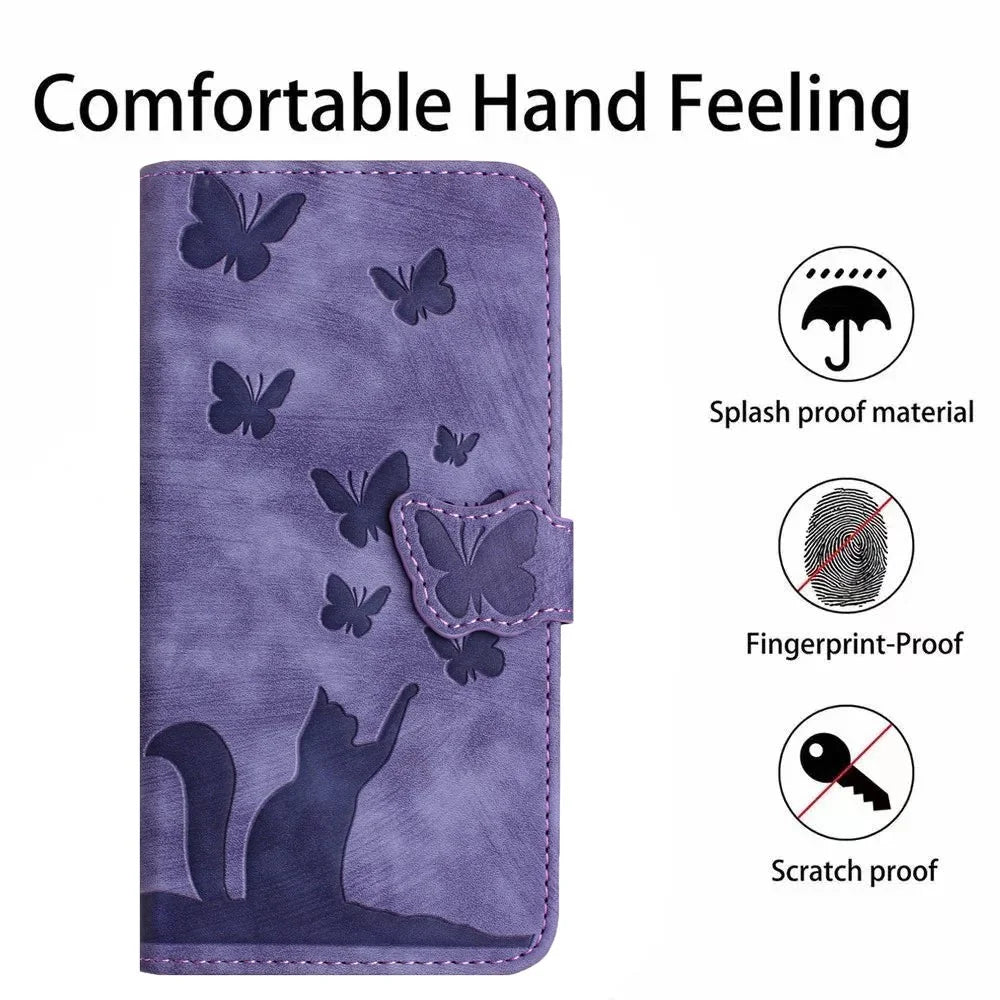 For Samsung Galaxy A35 5G Shockproof Case PU Leather Wallet Phone Cover - Purple - 7