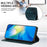 For Samsung Galaxy A55 5G Case Leather Wallet Phone Cover with Wrist Strap - Green - 3