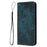 For Samsung Galaxy A55 5G Case Leather Wallet Phone Cover with Wrist Strap - Green - 7