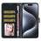 For iPhone 16 Pro Max Case Stand Wallet Glitter Leather Phone Cover - Black - 2