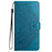For iPhone 16 Pro Case PU Leather Stand Wallet Phone Cover Mandala Imprinted - Blue - 7