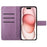 For iPhone 16 Plus Case Imprinted Mandala Pattern Stand Leather Phone Cover - Purple - 2