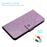 For iPhone 16 Plus Case Imprinted Mandala Pattern Stand Leather Phone Cover - Purple - 5