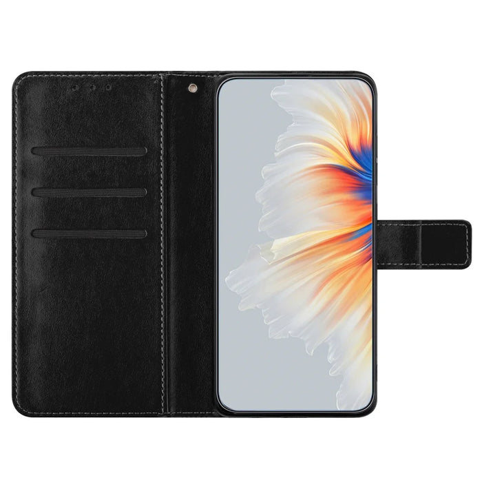 For iPhone 16 Pro Max Case Wallet PU Leather Mandala Pattern Phone Cover with Strap - Black - 2