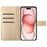 For iPhone 16 Case Mandala Flower PU Leather Flip Wallet Phone Cover - Gold - 2