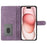 For iPhone 16 Case Card Holder Shockproof PU Leather Phone Cover - Purple - 2