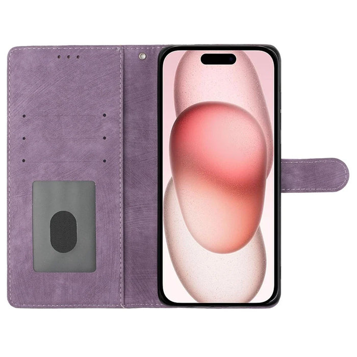 For iPhone 16 Case Card Holder Shockproof PU Leather Phone Cover - Purple - 2