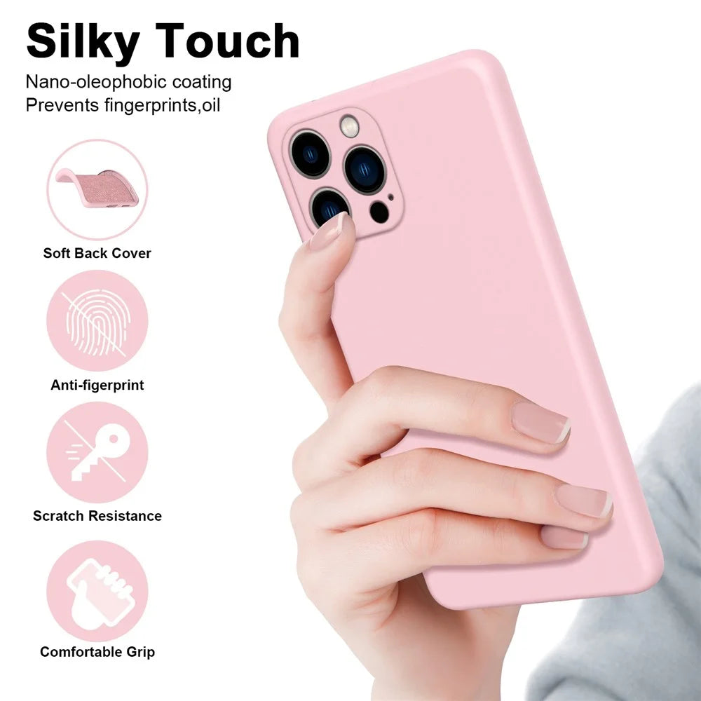 For iPhone 14 Pro Max 6.7 inch Fiber Lining Rubberized Phone Case 2.2mm Thickness Fall Prevention Soft TPU Back Cover - Black - 4