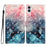 For iPhone 16 Case PU Leather 3D Pattern Printing Phone Wallet Cover - Pink Blue Marble - 1