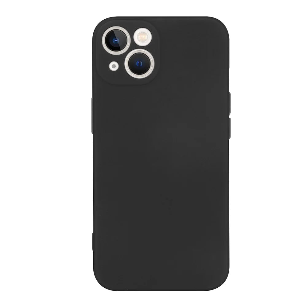 Rubberized Phone Cover For iPhone 13 6.1 inch, Anti-wear 2.2mm Thickness Soft TPU Protective Phone Case with Fiber Lining - Black - 1