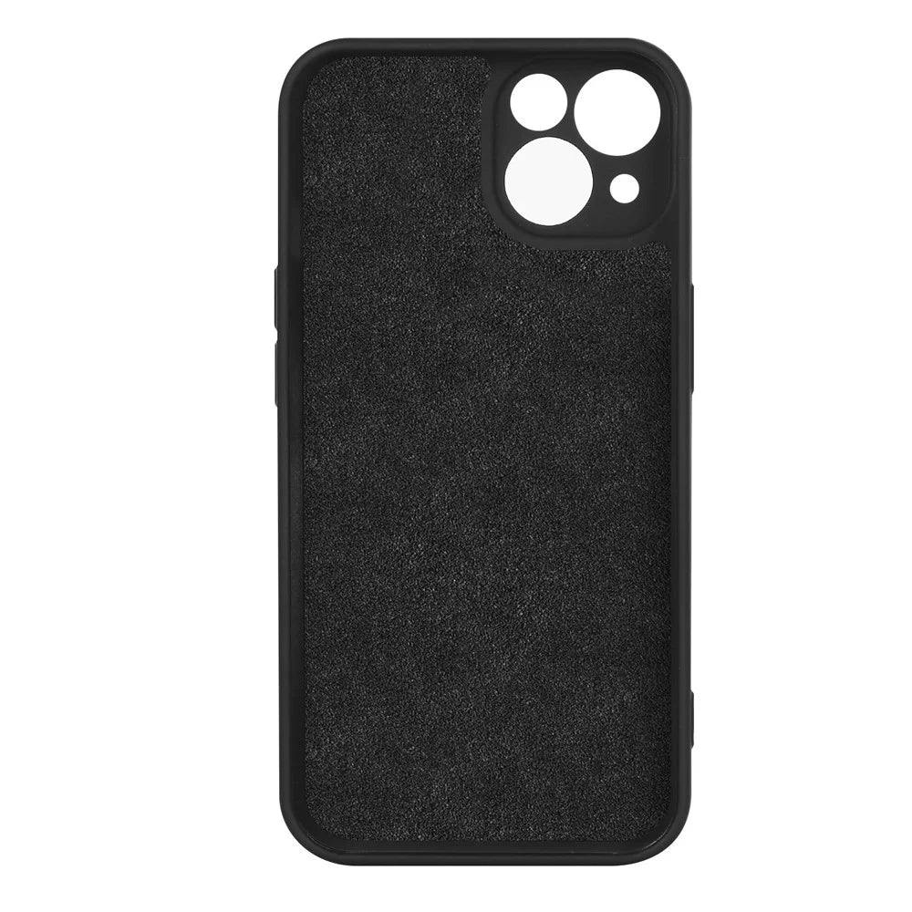 Rubberized Phone Cover For iPhone 13 6.1 inch, Anti-wear 2.2mm Thickness Soft TPU Protective Phone Case with Fiber Lining - Black - 2