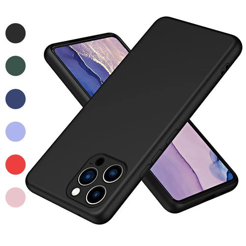 Anti-fall Phone Cover For iPhone 14 Pro 6.1 inch, Soft Touch 2.2mm Thickness Rubberized TPU Phone Case with Microfiber Lining - Black - 1