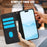 SY-001 For iPhone 15 Plus / 14 Plus Case Folding Stand Butterfly Flower Leather Phone Cover Handbag - Black - 5