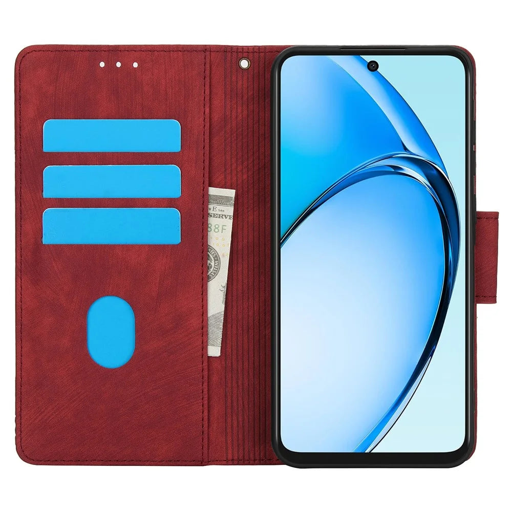 SY-001 For Realme 12 Pro 5G / 12 Pro+ 5G Case with Wrist Strap Butterfly Flower Leather Phone Cover Folio Wallet - Red - 2