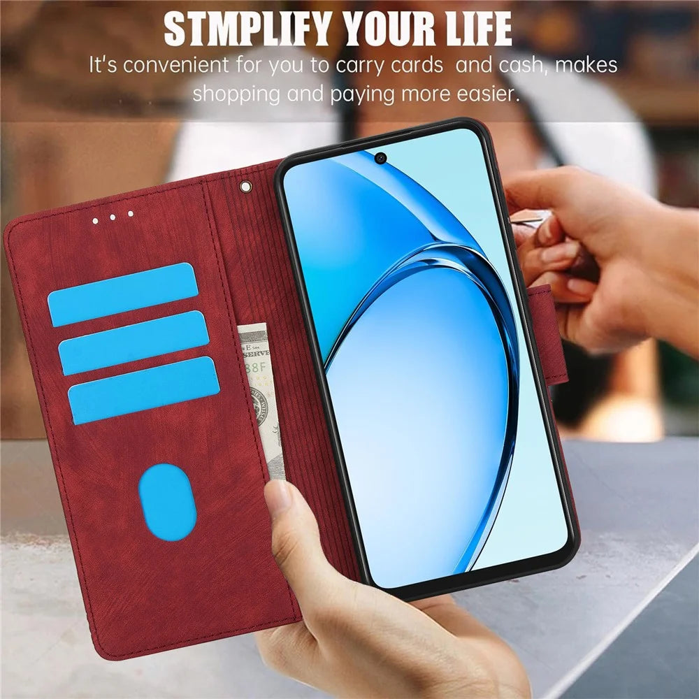 SY-001 For Realme 12 Pro 5G / 12 Pro+ 5G Case with Wrist Strap Butterfly Flower Leather Phone Cover Folio Wallet - Red - 5