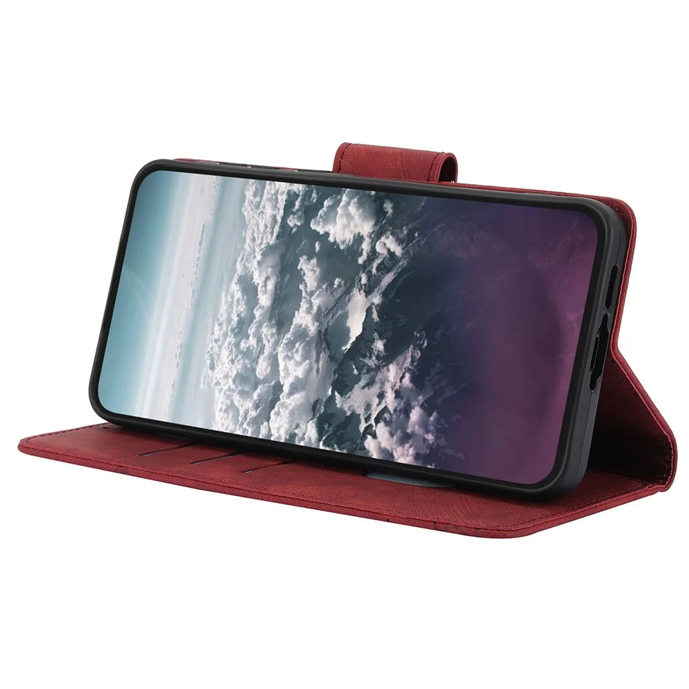 SY-001 For Samsung Galaxy A35 5G Case Butterfly Flower Wallet Flip Leather Cover - Red - 4