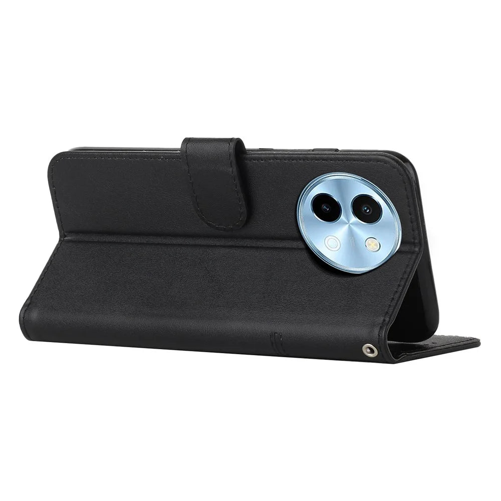 For vivo Y38 5G / Y200i 5G / T3x Case Leather Stand Calf Texture Cell Phone Cover - Black - 2