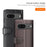 For Google Pixel 7 5G Phone Cases Genuine Split Leather Wallet Mobile Cover Stand - Black - 5
