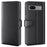 For Google Pixel 7a Phone Cases Genuine Split Leather Wallet Mobile Cover Stand - Black - 1