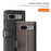 For Google Pixel 7a Phone Cases Genuine Split Leather Wallet Mobile Cover Stand - Black - 5