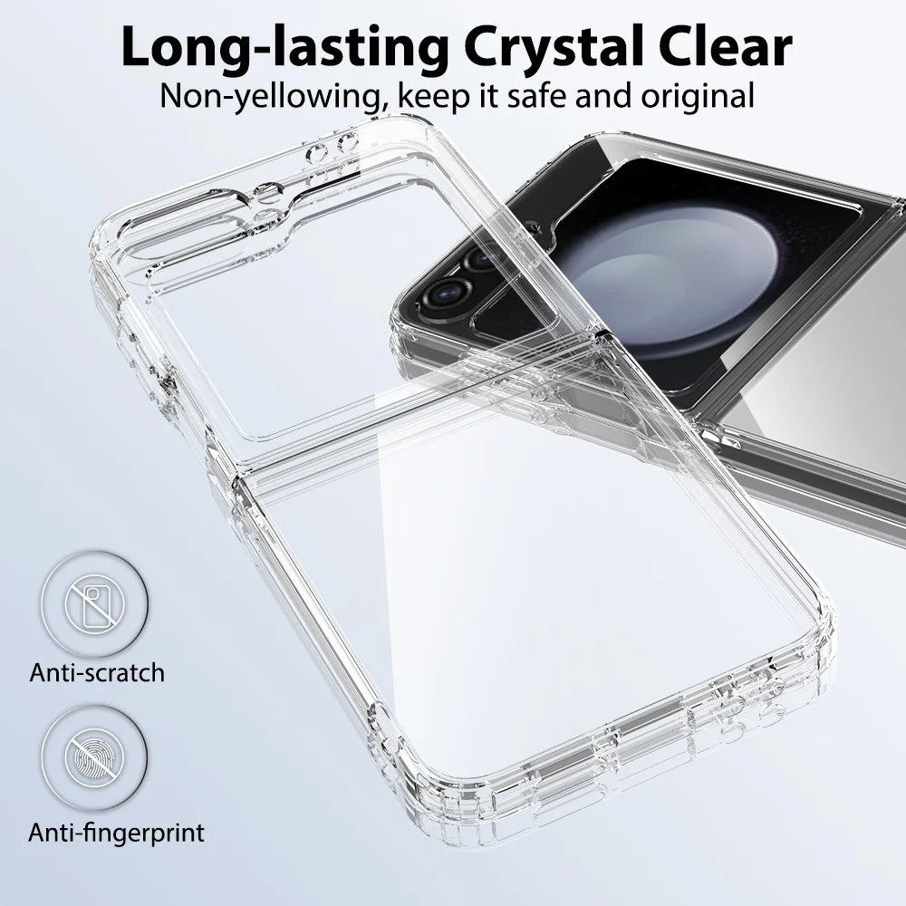 For Samsung Galaxy Z Flip7 FE 5G / Z Flip6 5G Case TPU+Acrylic Clear Phone Cover, One-Piece Design - 4
