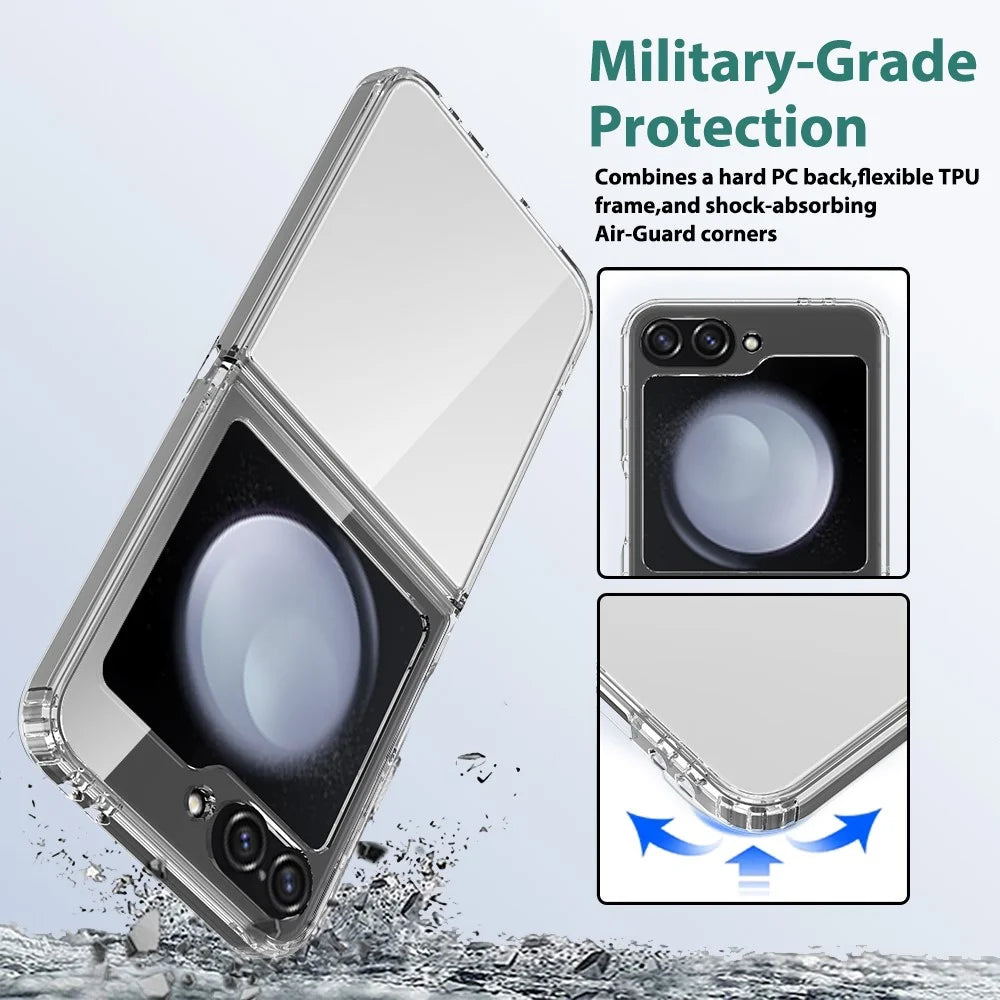 For Samsung Galaxy Z Flip7 FE 5G / Z Flip6 5G Case TPU+Acrylic Clear Phone Cover, One-Piece Design - 5