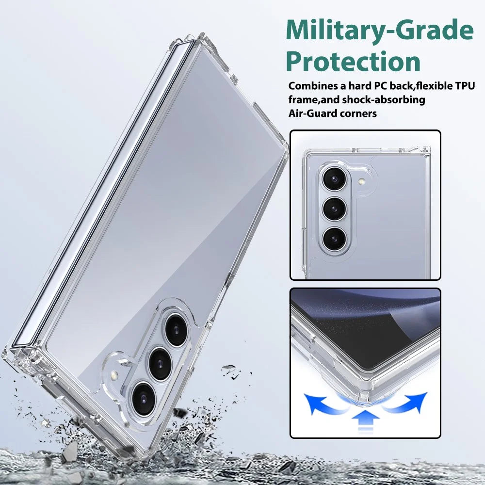 For Samsung Galaxy Z Fold6 5G Clear Case TPU+Acrylic Anti-Scratch Phone Cover - 5