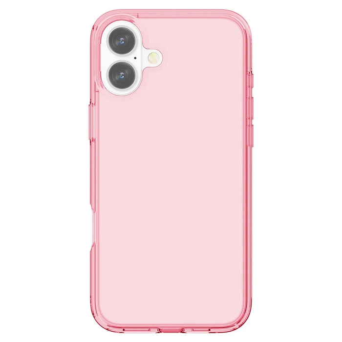 For iPhone 16 Plus Case Transparent PC + TPU Hybrid Phone Cover - Transparent Pink - 3