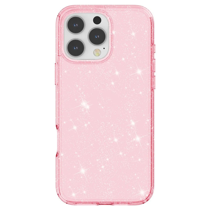 For iPhone 16 Pro Case Hard PC Soft TPU Glitter Phone Cover - Purple - Pink - 3