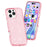 For iPhone 16 Pro Case Hard PC Soft TPU Glitter Phone Cover - Purple - Pink - 4