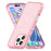 For iPhone 16 Pro Case Hard PC Soft TPU Glitter Phone Cover - Purple - Pink - 5